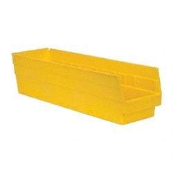 Quantum Storage - 50 Lb. Load Capacity, 23-5/8" Deep, Yellow Polypropylene Hopper Shelf Bin - 6" High x 6-5/8" Wide x 23-5/8" Long - USA Tool & Supply