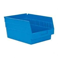 Quantum Storage - 50 Lb. Load Capacity, 11-5/8" Deep, Blue Polypropylene Hopper Shelf Bin - 6" High x 8-3/8" Wide x 11-5/8" Long - USA Tool & Supply