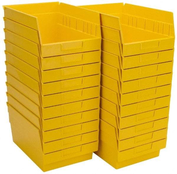 Quantum Storage - 50 Lb. Load Capacity, 11-5/8" Deep, Yellow Polypropylene Hopper Shelf Bin - 6" High x 8-3/8" Wide x 11-5/8" Long - USA Tool & Supply