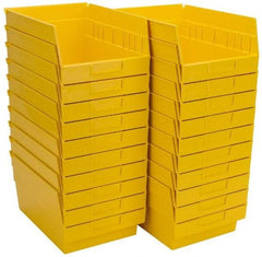 Quantum Storage - 50 Lb. Load Capacity, 11-5/8" Deep, Yellow Polypropylene Hopper Shelf Bin - 6" High x 8-3/8" Wide x 11-5/8" Long - USA Tool & Supply