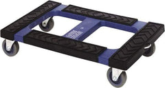 Quantum Storage - 1,000 Lb Capacity Polyethylene Rubber Cap Dolly - 30" Long x 18" Wide x 7" High, 4" Wheels - USA Tool & Supply