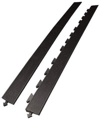 Wearwell - 5' Long x 3' Wide x 5/8" Thick, Anti-Fatigue Modular Matting Ramp Edge - Male, 1 Interlocking Side, Black, For Dry Areas, Series 502 - USA Tool & Supply