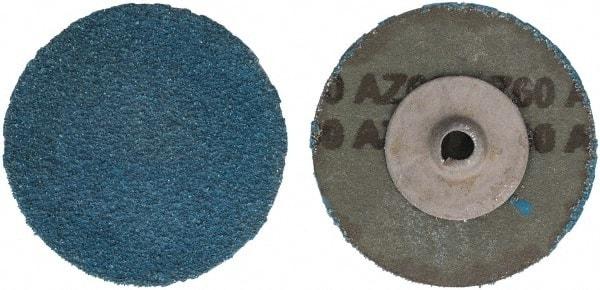 Tru-Maxx - 2" Disc Diam, 60 Grit, Zirconia Alumina Quick Change Disc - Type S Attaching System, Coated, Blue, Medium Grade - USA Tool & Supply
