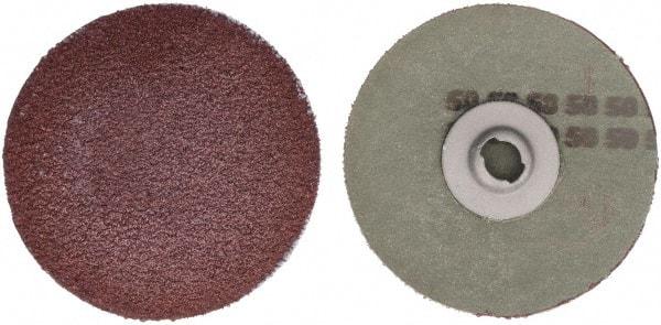 Tru-Maxx - 3" Disc Diam, 50 Grit, Aluminum Oxide Quick Change Disc - Type S Attaching System, Coated, Maroon, Coarse Grade - USA Tool & Supply