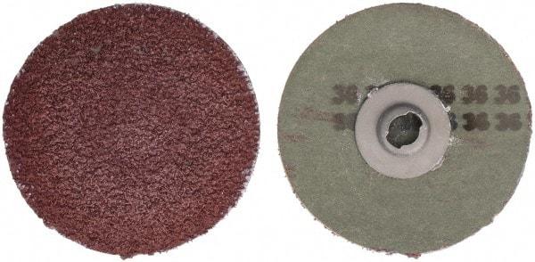 Tru-Maxx - 3" Disc Diam, 36 Grit, Aluminum Oxide Quick Change Disc - Type S Attaching System, Coated, Maroon, Coarse Grade - USA Tool & Supply