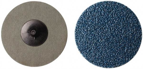 Tru-Maxx - 3" Disc Diam, 50 Grit, Zirconia Alumina Quick Change Disc - Type R Attaching System, Coated, Blue, Coarse Grade - USA Tool & Supply