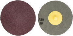 Tru-Maxx - 3" Disc Diam, 80 Grit, Aluminum Oxide Quick Change Disc - Type R Attaching System, Coated, Maroon, Medium Fine Grade - USA Tool & Supply