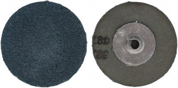 Tru-Maxx - 2" Disc Diam, 80 Grit, Zirconia Alumina Quick Change Disc - Type S Attaching System, Coated, Blue, Medium Fine Grade - USA Tool & Supply