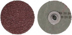 Tru-Maxx - 3" Disc Diam, 24 Grit, Aluminum Oxide Quick Change Disc - Type S Attaching System, Coated, Maroon, Very Coarse Grade - USA Tool & Supply