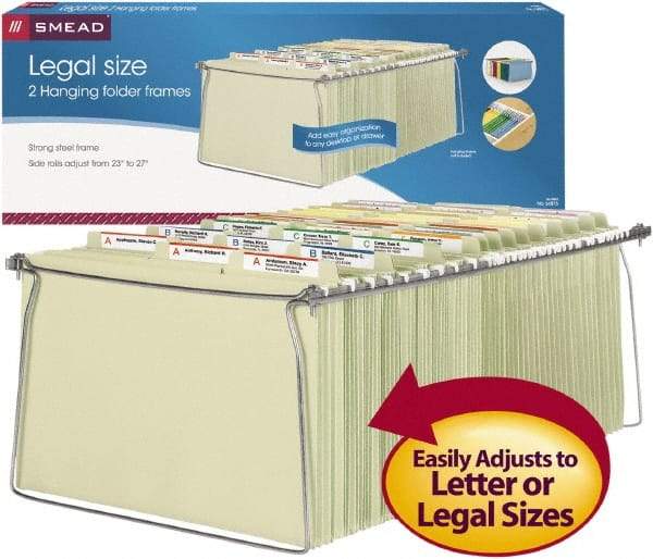 SMEAD - 9-1/2 x 14-1/2", Legal, Plain Steel, Hanging File Drawer Frames - USA Tool & Supply