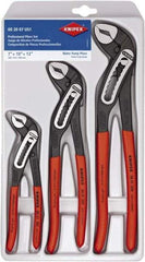 Knipex - 3 Piece Pipe Wrench & Water Pump Plier Set - Comes in Plastic Deep-Drawn Packaging - USA Tool & Supply