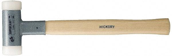 HALDER - 8 oz Head 3/4" Face Diam Nylon Dead Blow Hammer - 11-3/4" OAL, Hickory Handle - USA Tool & Supply