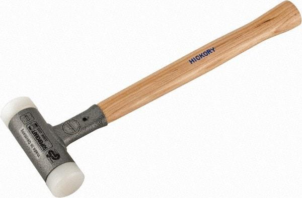 HALDER - 19 oz Head 1-3/8" Face Diam Steel Dead Blow Hammer - 13" OAL, Hickory Handle - USA Tool & Supply