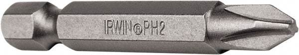 Irwin - 1/4" Phillips Power Bit - 1/4" Drive, 3-1/2" OAL - USA Tool & Supply