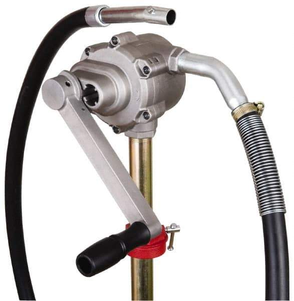 PRO-LUBE - Oil Lubrication 8 Strokes/Gal Flow Aluminum Rotary Hand Pump - For 15 to 55 Gal Container - USA Tool & Supply