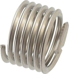 Recoil - 7/8-9 UNC, 7/8" OAL, Free Running Helical Insert - 6-1/4 Free Coils, Tanged, Stainless Steel, Bright Finish, 1D Insert Length - Exact Industrial Supply