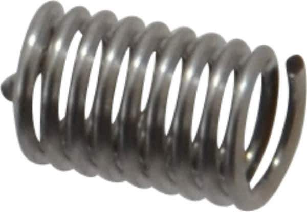 Recoil - #4-40 UNC, 0.28" OAL, Free Running Helical Insert - 8-7/8 Free Coils, Tanged, Stainless Steel, Bright Finish, 2-1/2D Insert Length - USA Tool & Supply