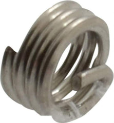 Recoil - #5-40 UNC, 1/8" OAL, Free Running Helical Insert - 3-1/4 Free Coils, Tanged, Stainless Steel, Bright Finish, 1D Insert Length - USA Tool & Supply