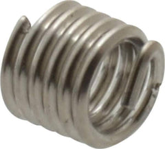 Recoil - #5-40 UNC, 0.188" OAL, Free Running Helical Insert - 5-1/2 Free Coils, Tanged, Stainless Steel, Bright Finish, 1-1/2D Insert Length - USA Tool & Supply