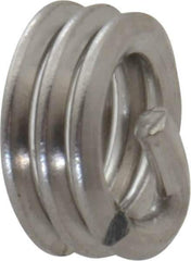 Recoil - #6-32 UNC, 0.138" OAL, Free Running Helical Insert - 2-3/4 Free Coils, Tanged, Stainless Steel, Bright Finish, 1D Insert Length - Exact Industrial Supply