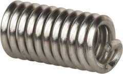 Recoil - #6-32 UNC, 0.414" OAL, Free Running Helical Insert - 10-3/4 Free Coils, Tanged, Stainless Steel, Bright Finish, 3D Insert Length - Exact Industrial Supply