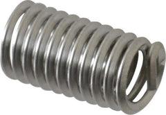 Recoil - #10-24 UNC, 0.57" OAL, Free Running Helical Insert - 11-3/8 Free Coils, Tanged, Stainless Steel, Bright Finish, 3D Insert Length - USA Tool & Supply