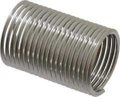 Recoil - 5/8-18 UNF, 1-1/4" OAL, Free Running Helical Insert - 19-1/4 Free Coils, Tanged, Stainless Steel, Bright Finish, 2D Insert Length - USA Tool & Supply