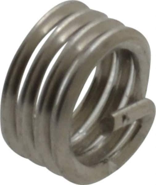 Recoil - #8-36 UNF, 0.164" OAL, Free Running Helical Insert - 3-7/8 Free Coils, Tanged, Stainless Steel, Bright Finish, 1D Insert Length - USA Tool & Supply