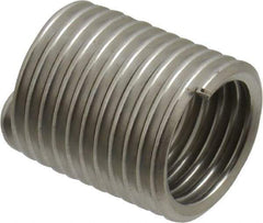 Recoil - M12x1.75 Metric Coarse, 24mm OAL, Free Running Helical Insert - 11-1/2 Free Coils, Tanged, Stainless Steel, Bright Finish, 2D Insert Length - USA Tool & Supply