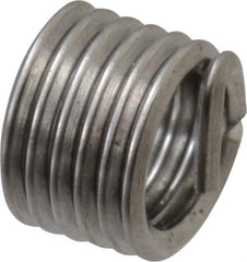 Recoil - M2.5x0.45 Metric Coarse, 3.8mm OAL, Free Running Helical Insert - 5-3/4 Free Coils, Tanged, Stainless Steel, Bright Finish, 1-1/2D Insert Length - Exact Industrial Supply