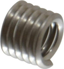 Recoil - 1/4-20 UNC, 3/8" OAL, Free Running Helical Insert - 5-3/4 Free Coils, Tanged, Stainless Steel, 1-1/2D Insert Length - USA Tool & Supply