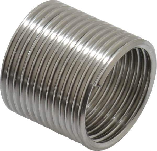 Recoil - M16x1.50 Metric Fine, 24mm OAL, Free Running Helical Insert - 13-1/8 Free Coils, Tanged, Stainless Steel, 1-1/2D Insert Length - USA Tool & Supply