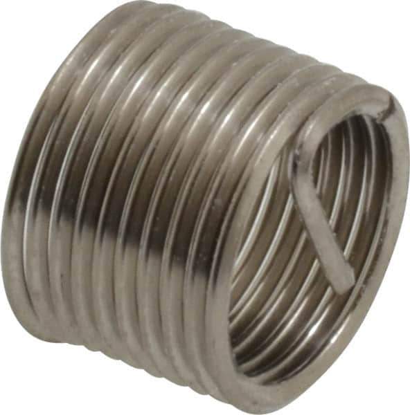 Recoil - M10x1.00 Metric Fine, 1/2" OAL, Free Running Helical Insert - 9-1/2 Free Coils, Tanged, Stainless Steel - USA Tool & Supply