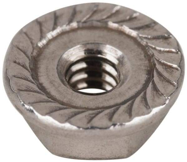 Value Collection - #6-32, 27/64" Flange Diam, Serrated Flange Nut - Grade 18-8 Stainless Steel, Uncoated Finish, 0.171" Flange Height - USA Tool & Supply