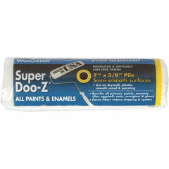 Wooster Brush - 3/8" Nap, 7" Wide Paint Roller Cover - Medium-Rough Texture, Woven - USA Tool & Supply
