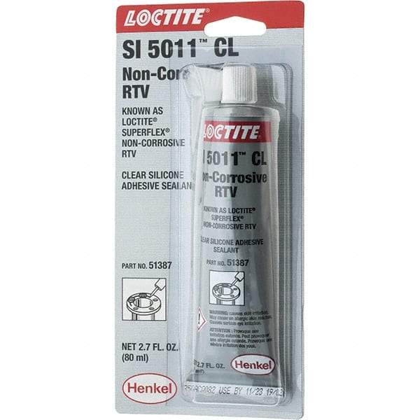 Loctite - 80 mL Tube Clear Silicone Sealant - NC RTV SIL-CL 80ML LOCTITE SUPERFLX RTV - USA Tool & Supply