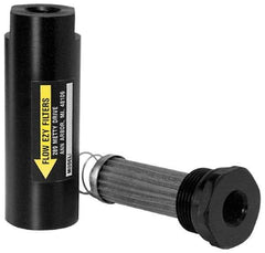 Flow Ezy Filters - 1/2 NPT Thread, 149 Micron, 1.6" Outside Diam, 4.9" Long, Stainless Steel Wire Cloth Media, Filter Assembly - Anodized Aluminum - USA Tool & Supply