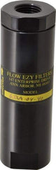 Flow Ezy Filters - 1/2 NPT Thread, 40 Micron, 1.6" Outside Diam, 4.9" Long, Stainless Steel Wire Cloth Media, Filter Assembly - Anodized Aluminum - USA Tool & Supply