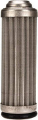 Flow Ezy Filters - 40 Micron, 1" Outside Diam, 3.4" Long, Stainless Steel Wire Cloth Media, Filter Element - 0.6" Inside Diam, Anodized Aluminum - USA Tool & Supply