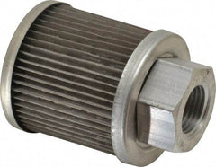 Flow Ezy Filters - 100 Mesh, 11 LPM, 3 GPM, 2.1" Diam, Female Suction Strainer without Bypass - 1/2 Port NPT, 2.7" Long - USA Tool & Supply