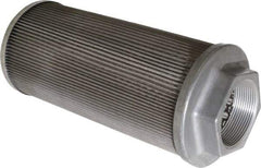 Flow Ezy Filters - 100 Mesh, 189 LPM, 50 GPM, 4.3" Diam, Female Suction Strainer without Bypass - 2 Port NPT, 9.8" Long - USA Tool & Supply