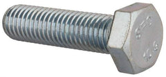 Value Collection - M12x1.75mm Metric Coarse, 45mm Length Under Head Hex Head Cap Screw - Fully Threaded, Grade 10.9 Steel, Zinc-Plated Finish, 19mm Hex - USA Tool & Supply