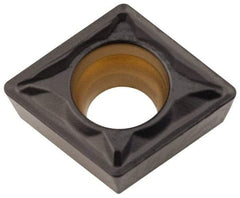Kennametal - CPMT21.51 FP Grade KCM25 Carbide Turning Insert - TiN/TiCN/Al2O3 Finish, 80° Diamond, 1/4" Inscr Circle, 3/32" Thick, 1/64" Corner Radius - USA Tool & Supply