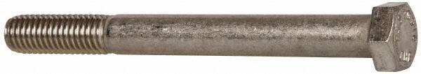 Value Collection - 1/2-13 UNC, 5" Length Under Head Hex Head Cap Screw - Partially Threaded, Grade 316 Stainless Steel, Uncoated, 3/4" Hex - USA Tool & Supply