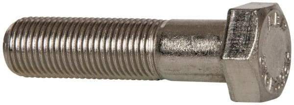 Value Collection - 1/2-20 UNF, 2" Length Under Head Hex Head Cap Screw - Partially Threaded, Grade 316 Stainless Steel, Uncoated, 3/4" Hex - USA Tool & Supply