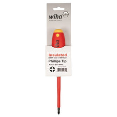 Insulated Cushion Grip Phillips Screwdriver #2 × 100 mm In Carded Hanger - USA Tool & Supply