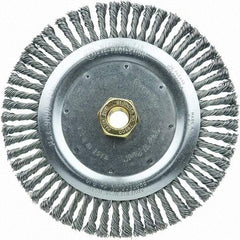 Weiler - 7" OD, 5/8-11 Arbor Hole, Stringer Bead Steel Wheel Brush - 3/16" Face Width, 7/8" Trim Length, 20,000 RPM - USA Tool & Supply