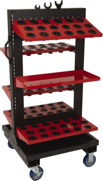 Huot - 90 Tool Capacity, HSK 63F Taper ToolScoot Tree CNC Tool Cart - USA Tool & Supply