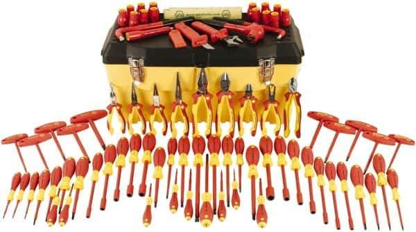 Wiha - 80 Piece Insulated Hand Tool Set - Comes in Molded Case - USA Tool & Supply