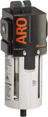 ARO/Ingersoll-Rand - 1/2" Port Coalescing Filter - Polycarbonate Bowl, Automatic Drain, 150 Max psi, 0.3 Micron Rating, 2.756" Long x 2.874" Wide x 8.583" High - USA Tool & Supply